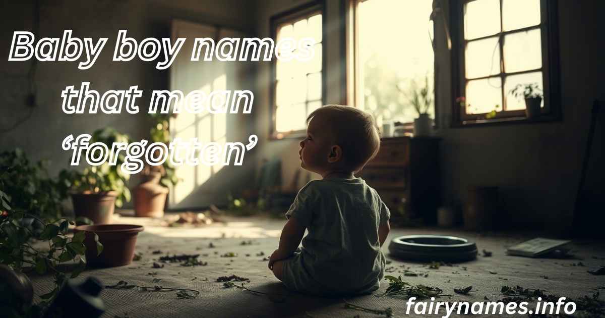 Baby boy names that mean ‘forgotten’