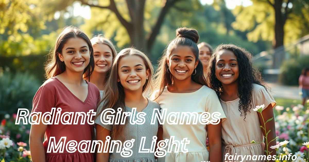 Radiant Girls Names Meaning Light