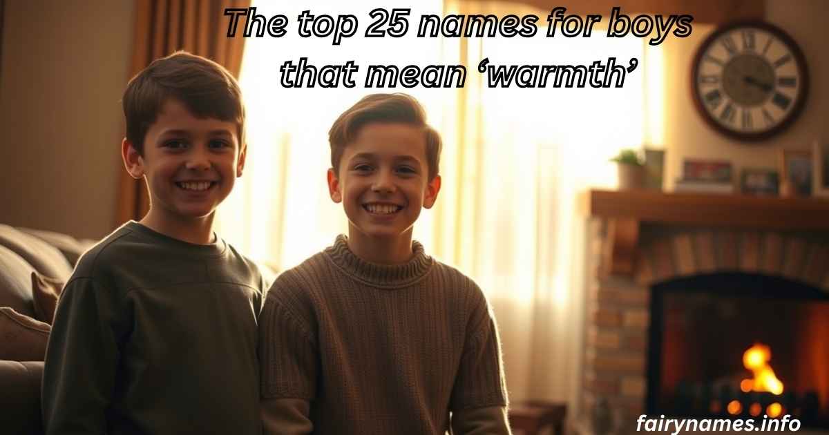 The top 25 names for boys that mean ‘warmth’
