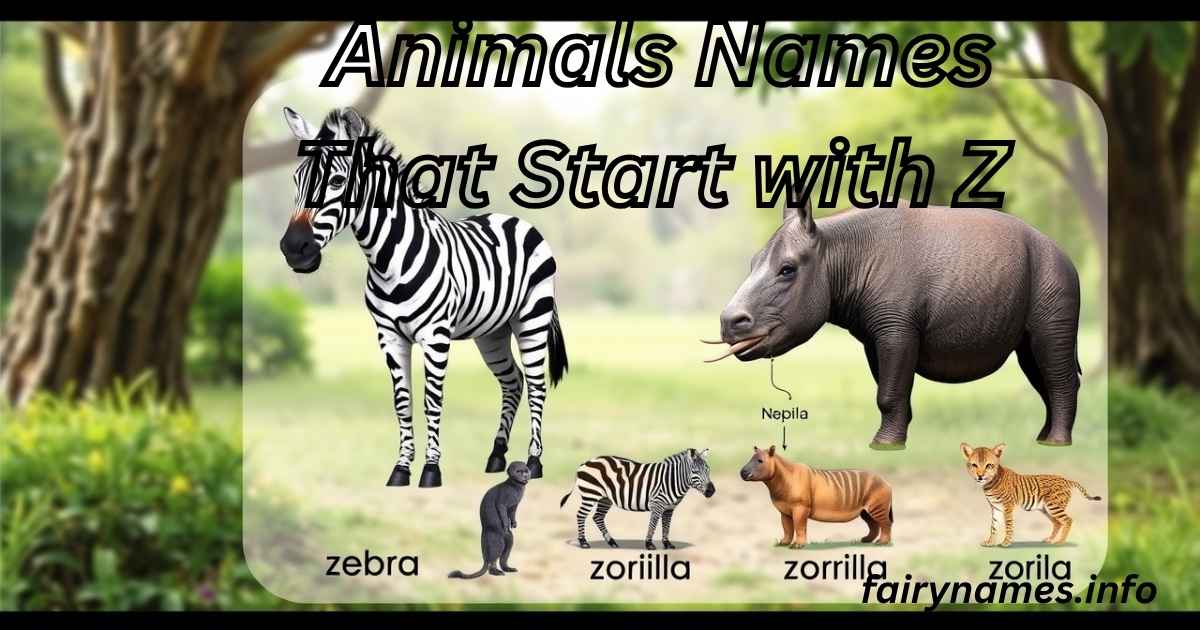 Animals Names That Start with Z
