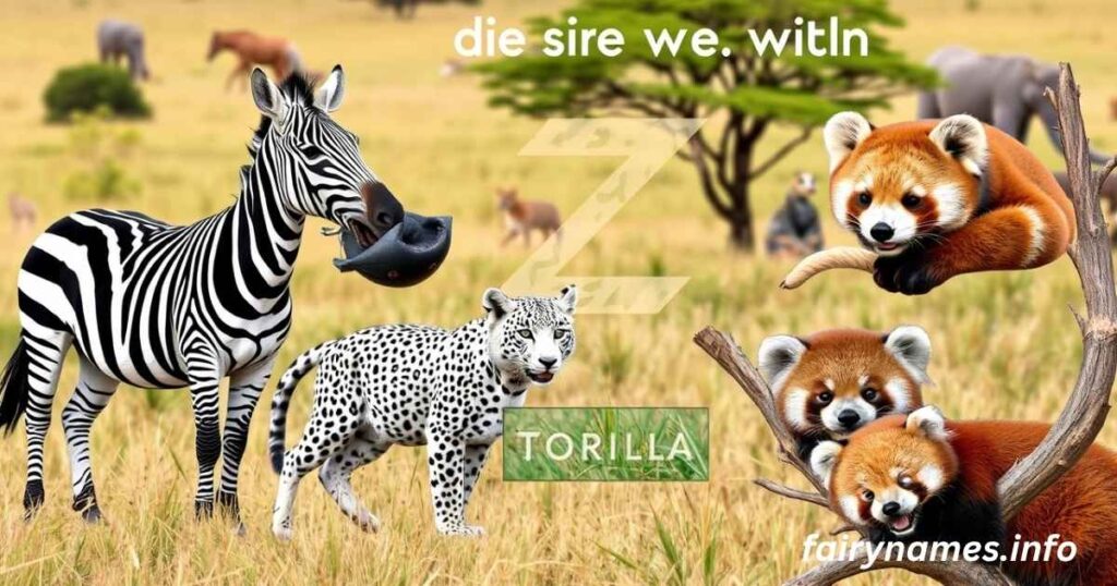 Diverse Animal Types Starting with Z